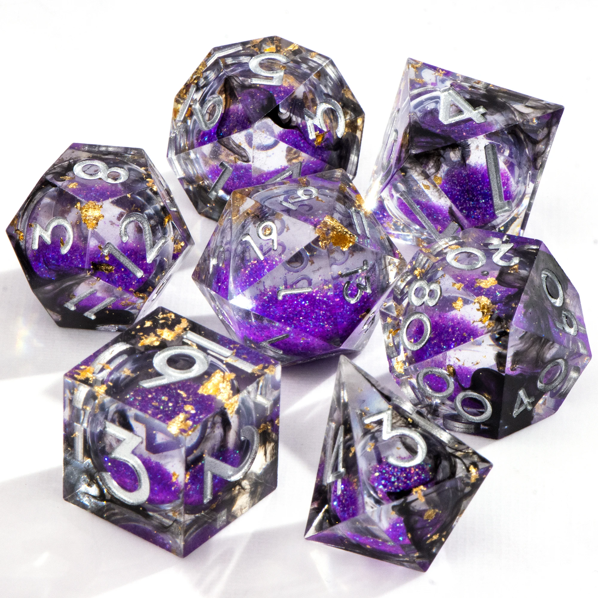 

Sharp Edge Star DND Dice Set Handmade 7 Accessories Galaxy Dice for Dungeons and Dragons TTRPG Games, Multi-Sided Resin Dice