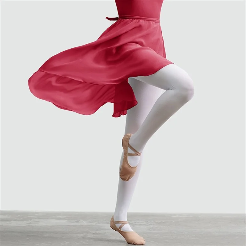 Upgraded High Quality Anti-wrinkle Women Adults Girls Practice Wear Wrapped Chiffon Ballet Dance Skirts