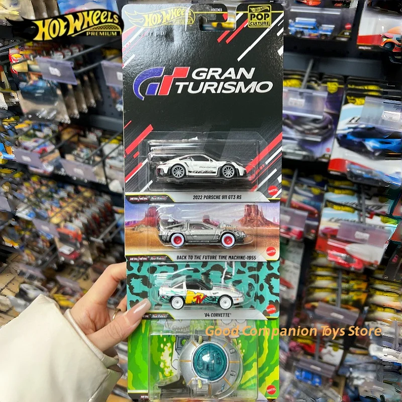 รถโมเดลฮอตวีลส์ HXD63 ป๊อปคัลเจอร์ ยางรีดพื้น ล้ออัลลอยด์ รุ่น PORSCHE 911 GT3 แบ็ค ทู เดอะ ฟิวเจอร์ ขนาด 1/64 มีสินค้าในสต็อก