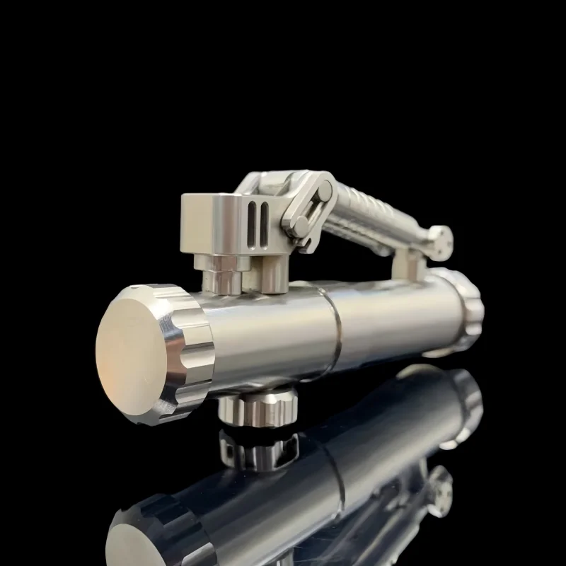 NEW Industrial Style Heavy Kerosenes Lighter Stainless Steel Mechanical Double Connecting Rod Trench Lighter Unique Gift Gadget