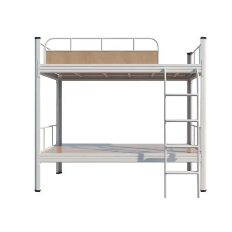 Wrought Iron Bunk Bed for Student Staff Dormitory Construction Site High Low Double Deck Frame Durable Metal Sleeping Cot