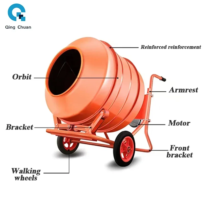 Concrete Mixer Small Hand Push Blender househo Construction Site Small Concrete Mortar Cement Stirring Tank