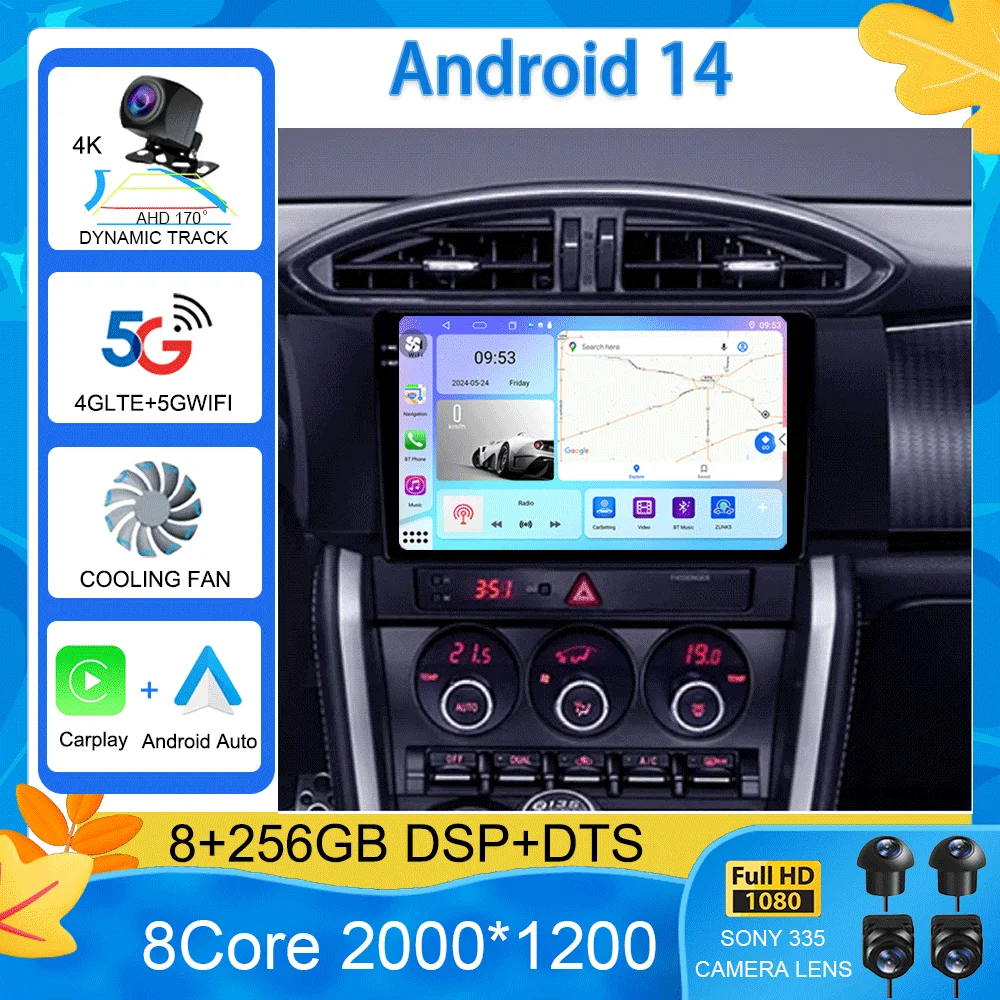 Android 15 Car radio For Toyota GT 86 for Subaru BRZ LHD 2012 - 2016 player Multimedia navigation stereo GPS
