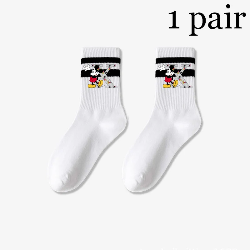 Mickey mous disney A-Z 26 englische buchstaben sommer lässig kawaii frauen socken cartoon unisex socke maus socken weiche baumwoll socken