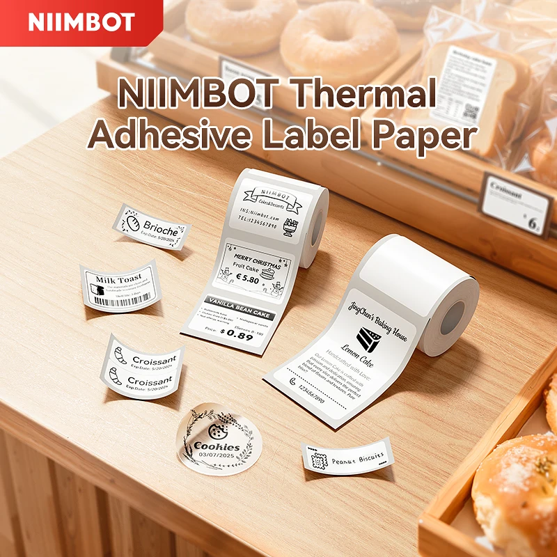 NIIMBOT Thermoetikett für B1 B31 B21 B3S Selbstklebender Aufkleber für kleine Unternehmen für DIY-Barcode/Preis/Name/Bild/Logo/Heimetikett