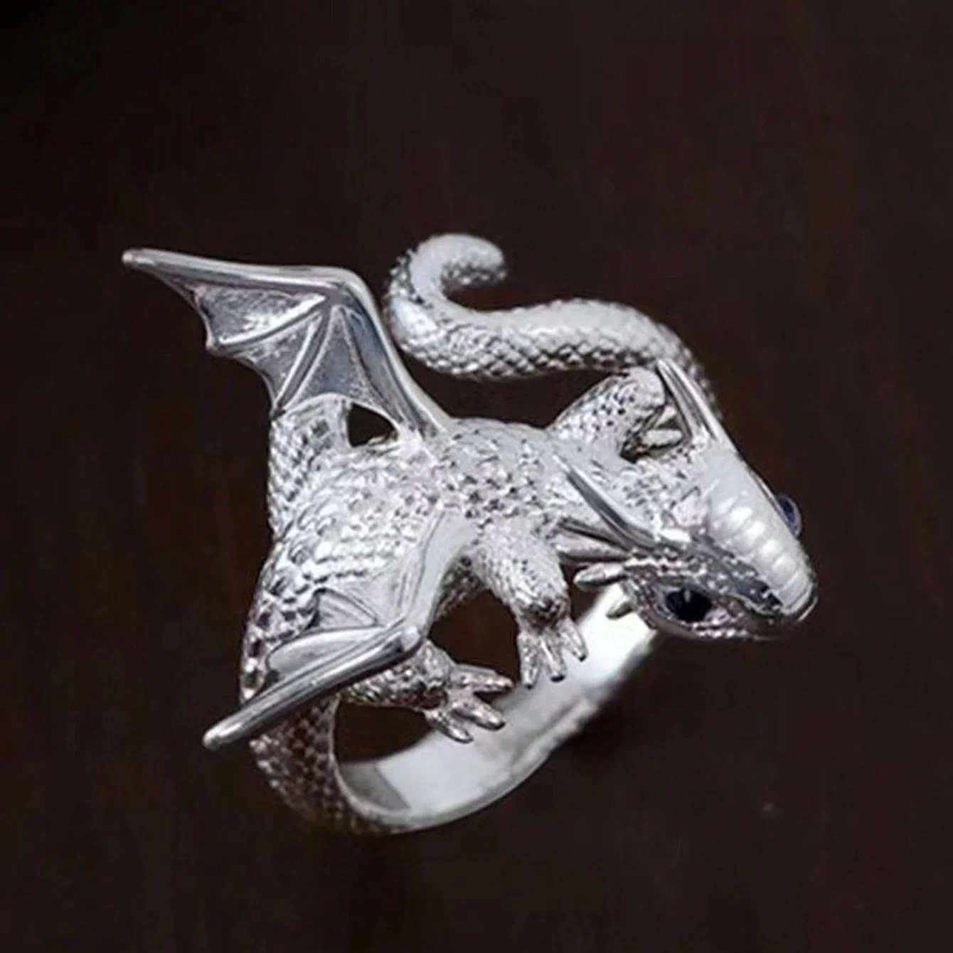 1pc Women Dragon Shaped Animal Adjustable Open Ring