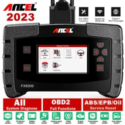 ANCEL FX5000 Car Scanner, Reset EPB, Reset de óleo, Sangramento ABS, Todos os Diagnósticos do Sistema, OBD2 Automotive Scanner, Atualização gratuita vitalícia, 2023