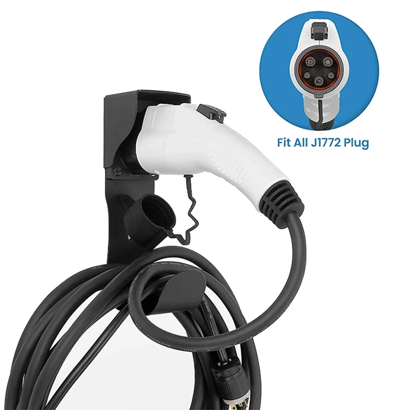 SAE J1772 EV Charger Holder Wall Mount For J1772 EV Charger Models Charging Cable Holder