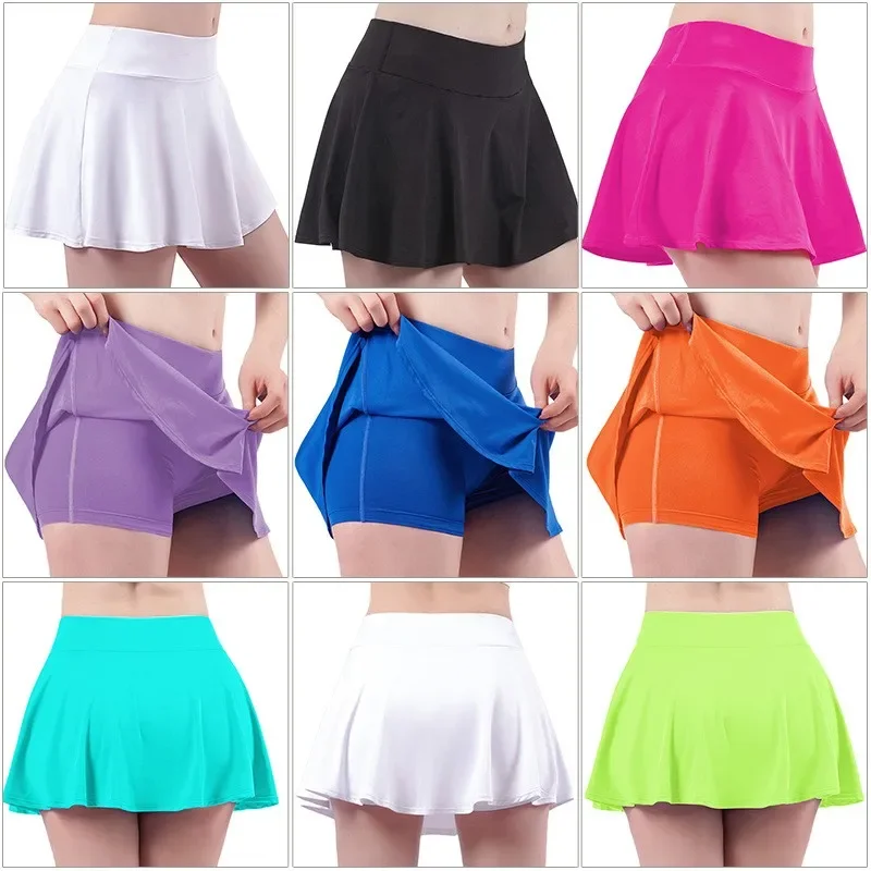 

New Yoga Short Skirts Gym Sports Short Skirt Running Fitness Cycling Tennis Skirt Women Sports Shorts High Waist Yoga Shorts