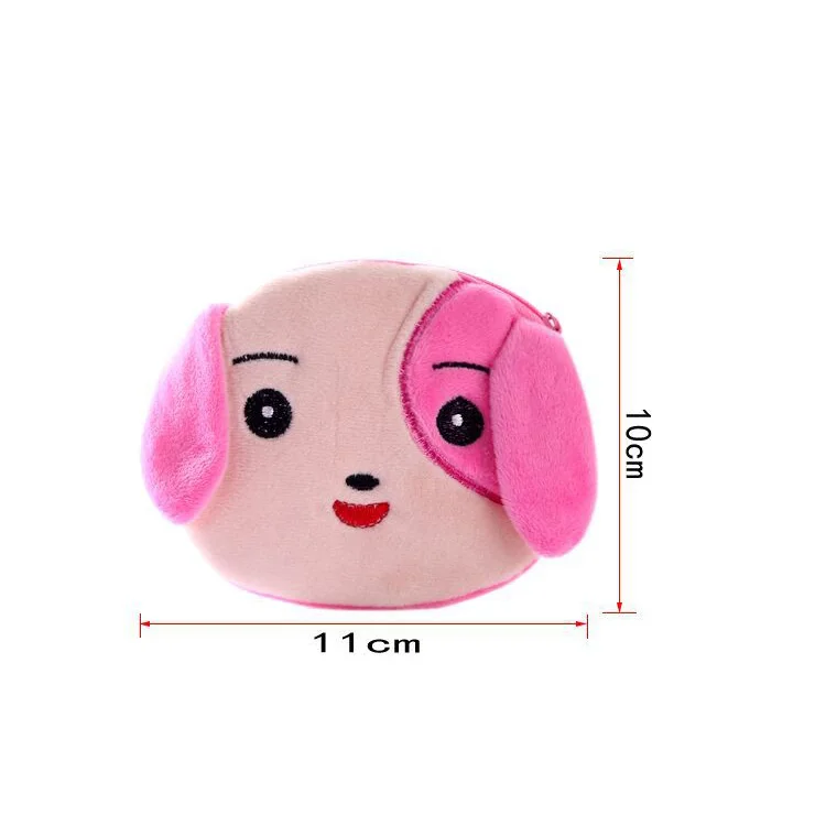 Kids Fashion Cute Cartoon Anime Animals Plush Wallet Coin Purses Earphone USB Cable Key Coin Card Holder Storage Bag