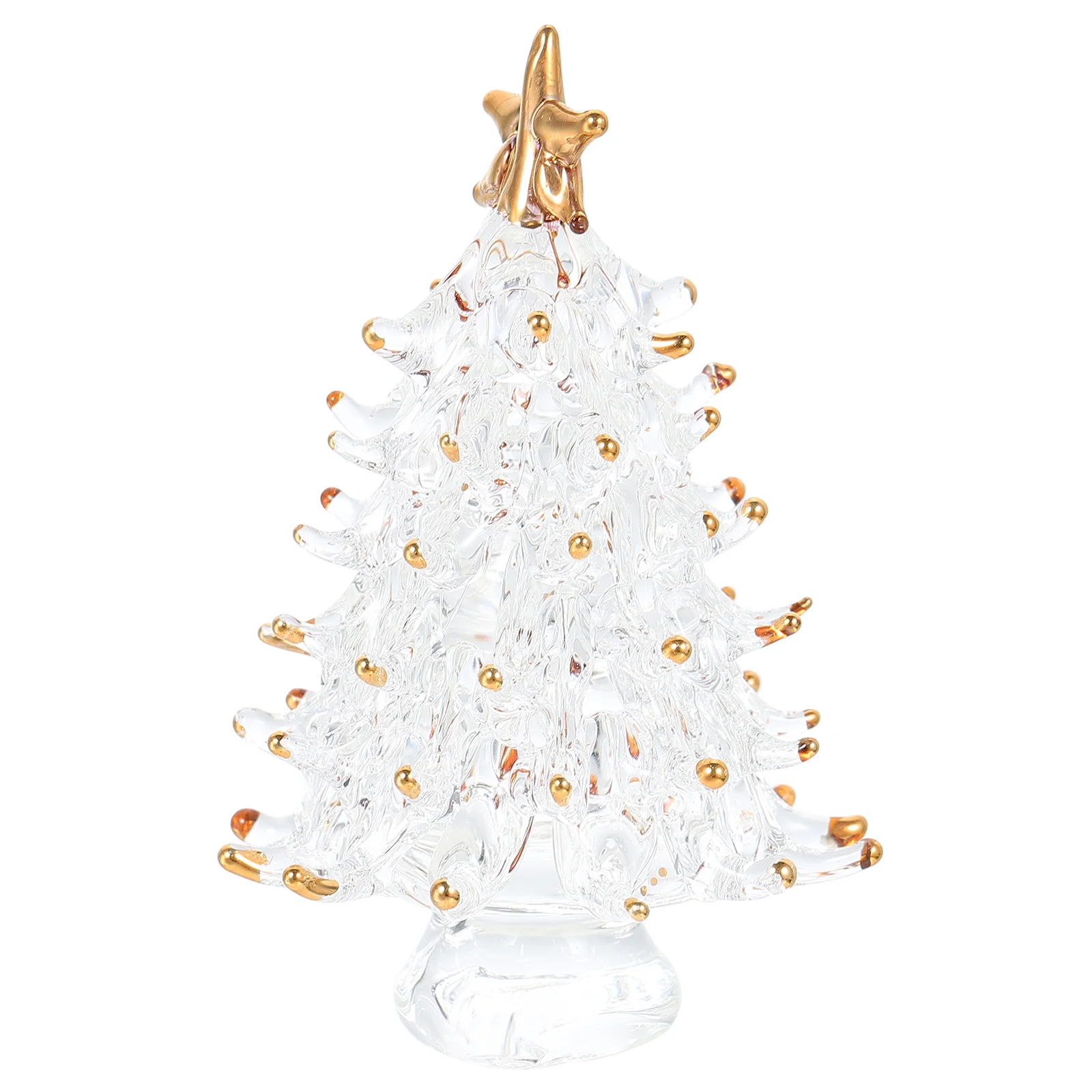 Árbol de Navidad de cristal, decoración en miniatura, paisaje, decoraciones para pasteles, estatua de Navidad de mesa decorativa pequeña