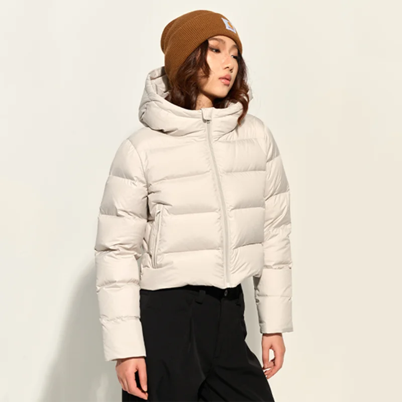 Chaqueta informal de algodón para mujer, Parkas cortas con capucha ligeras para mantener el calor, abrigo de pan grueso con sensación abombada a la moda de invierno 2024