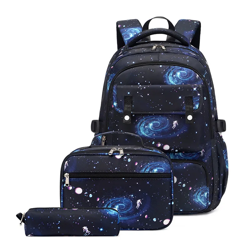 

2023 New 3Pcs Set Boys Backpack Women High School Bags Knapsack Waterproof Student Bookbag Laptop Mochila Large Travel Rucksack