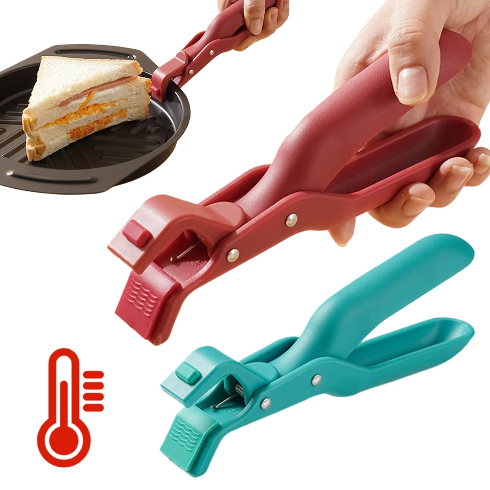 Anti-scald Gripper Clip Hot Dish Non-slip Plate Bowl Clip Retriever Tongs Silicone Handle Bowl Dishes Anti-scald Kitchen Tool