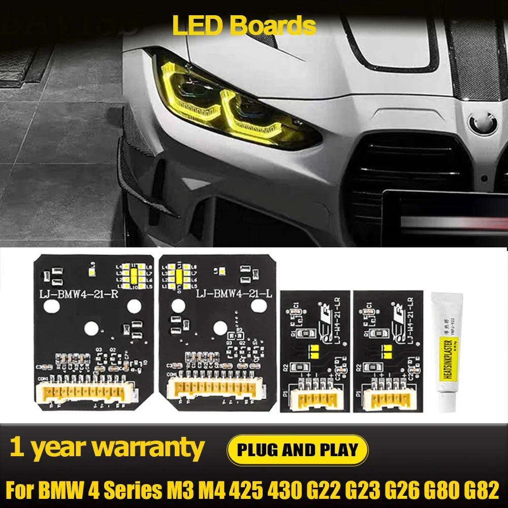 CSL Do BMW serii 4 Angel Eyes DRL Żółte tablice laserowe M3 M4 425 430 G22 G23 G26 G80 G82 Moduł świateł do jazdy dziennej