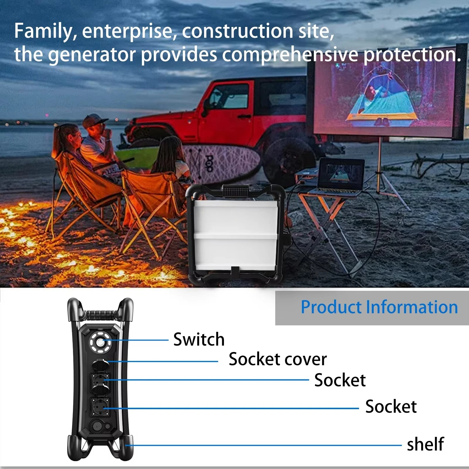 Battery 3600w 110V 220V Camping Outdoor Generator Portable Powerstation Charging Solar Portable Power Station