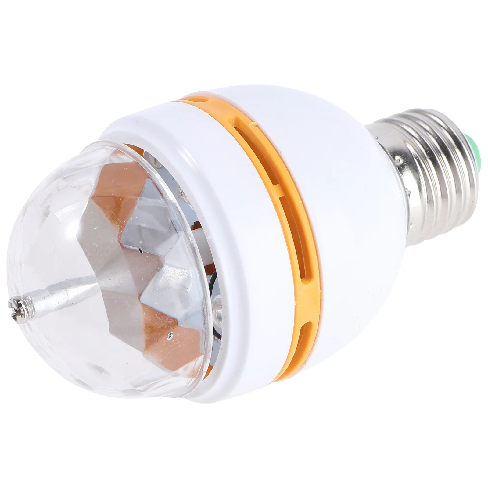 หลอดไฟ LED RGB หมุนได้สำหรับปาร์ตี้ดิสโก้ปาร์ตี้พร้อมฐาน E27หลอดไฟแฟลชเปลี่ยนสีได้หลายสีไฟเวทีคริสตัล (สุ่มสีแบบสุ่ม