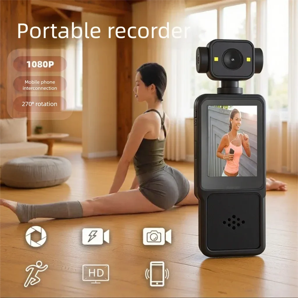 1080P Wifi Handheld Pocket Camera for Conference Law Enforcement Portable Motorcycle Riding Recorder with Storage Slot