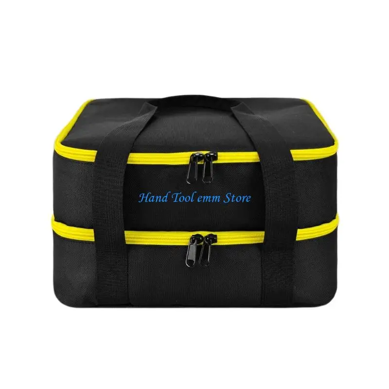 H37F Practical Tool Battery Storage Bag Fabric Texture for Easy Identification and Secure Organization for Home or Outdoor
