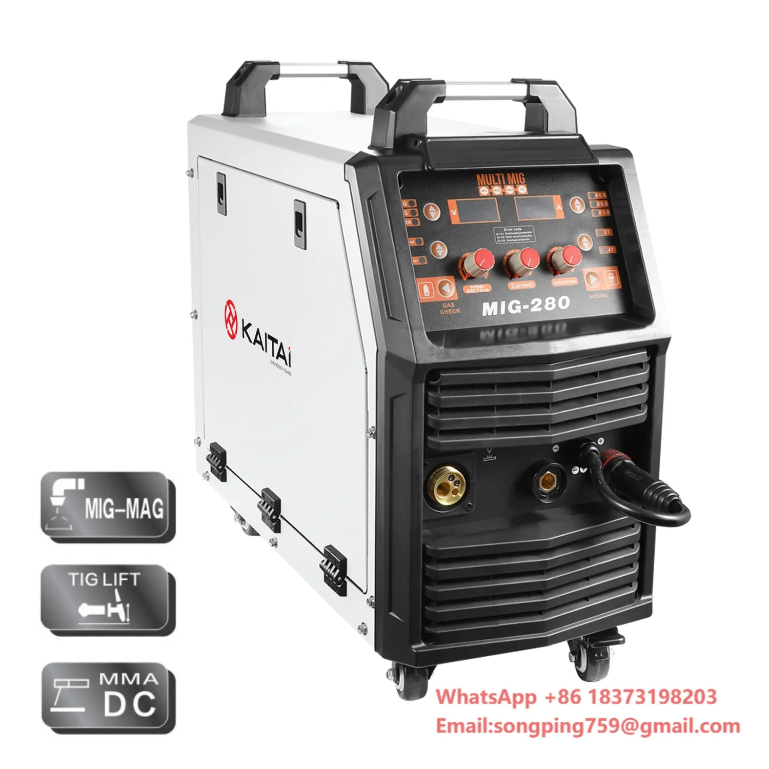 

Professional MIG/TIG/MMA 3-in-1 Inverter MAG CO2 Welding Machine MIG-280 250 Welder with 15KG Wire Spool 220V New Condition