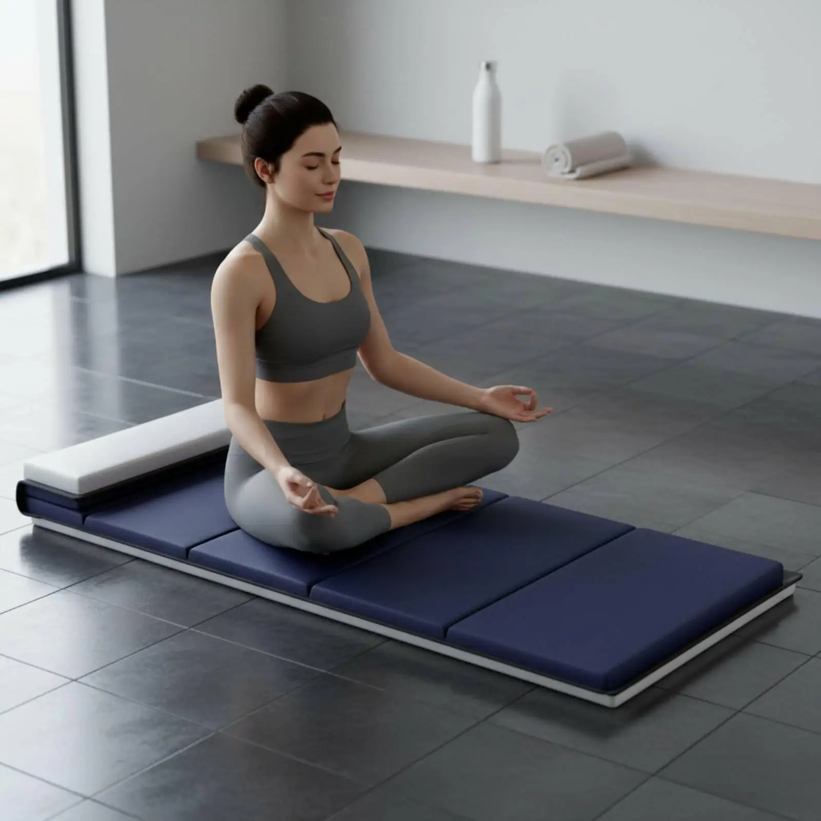 Sleeping Mat with Pillow Soft Foldable Sleeping Mat Slim for Fitness, Guests view 5