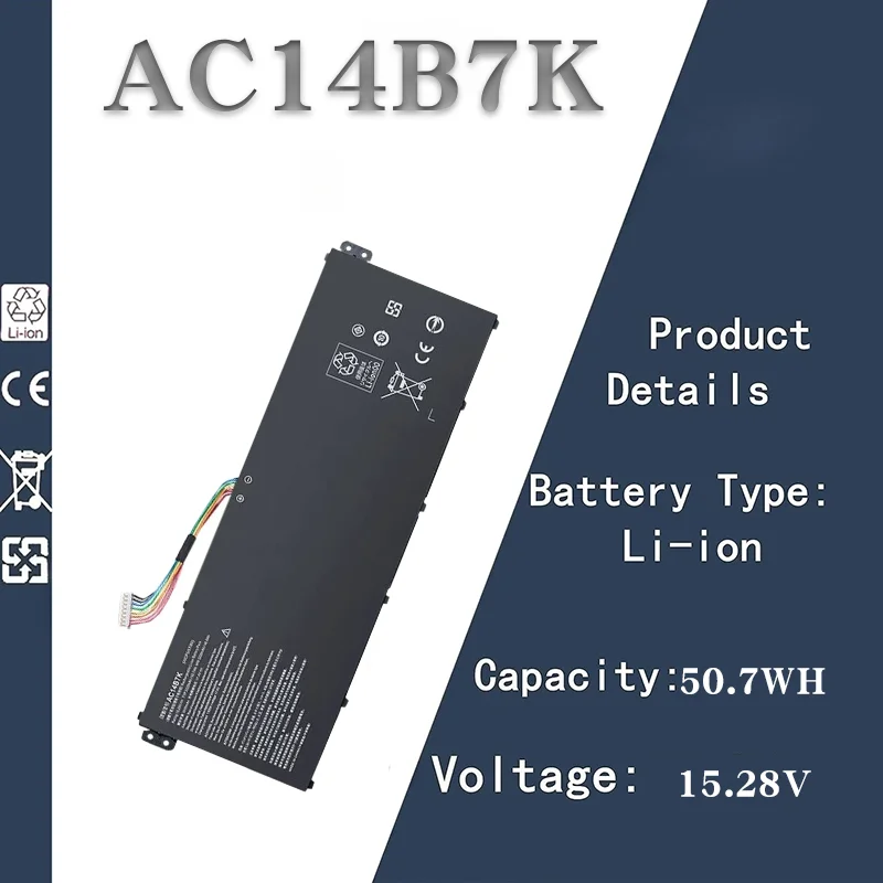 

Laptop Battery for ACER SF314-52 / SP515-51GN / AN515-42 - Compatible with AC14B7K | 15.28V 50.7WH Replacement Battery