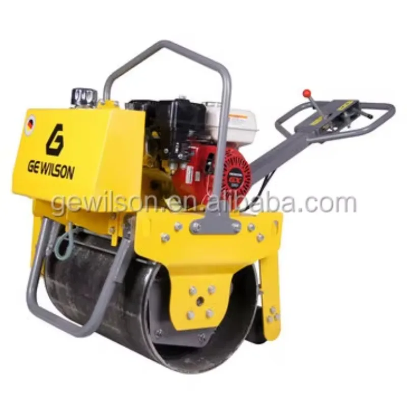 Single Drum Walk Behind Road Roller with Wheel Size 600mm Widely  in Compacting and Leveling Foundation