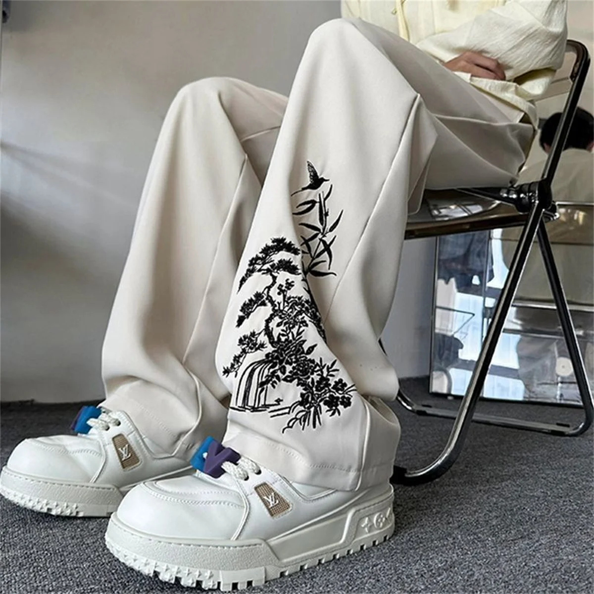 

Летние мужские повседневные свободные брюки, однотонные оригинальные модные легкие эластичные брюки для гольфа, облегающие костюмные брюки, трендовые мужские брюки