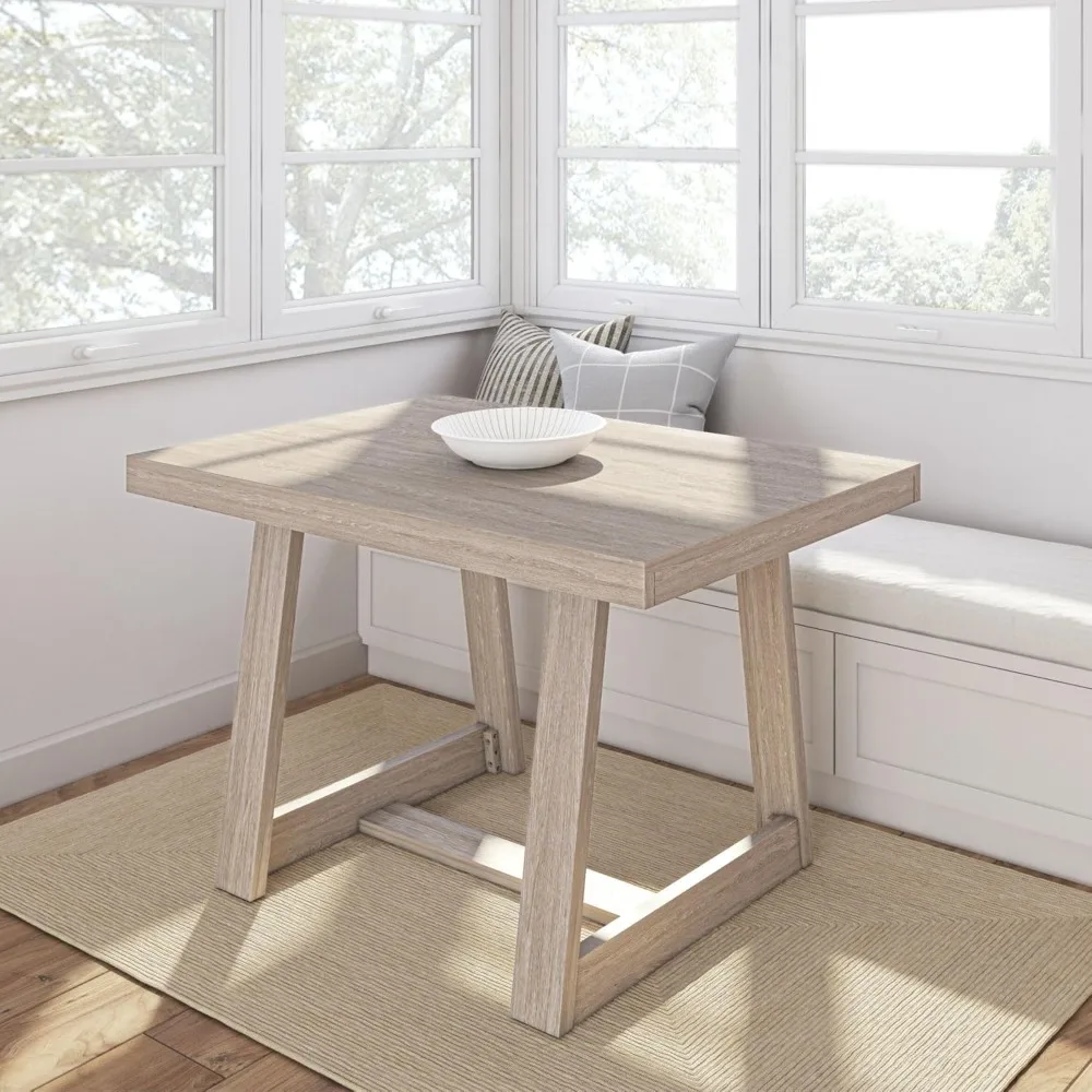 Mesa de comedor de granja de 48 pulgadas, mesa de cocina rústica de madera maciza, mesa de cena para comedor, muebles de oficina en casa,
