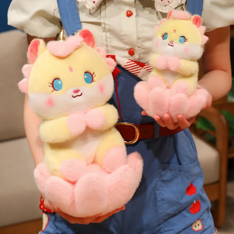 

New Year Lucky Mascot Horse Plush Keycahin Kawaii Horse Doll in Lotus Flower Festival Gifts Simulation Stuffed Doll Bag Decor