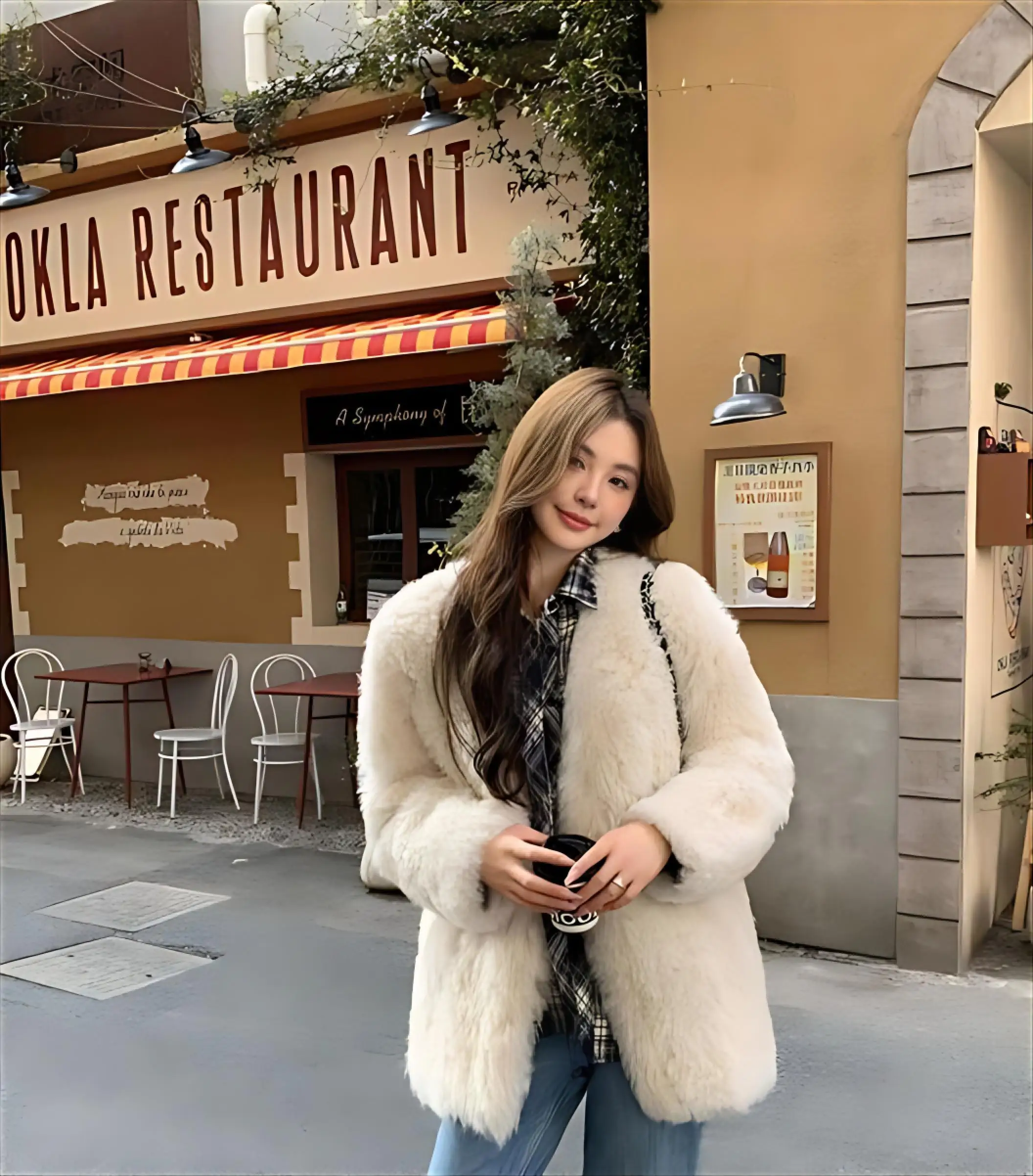 

Пальто из искусственного меха для девочек, пальто с отделкой в виде сердца, осень Young Avant Garde, простое повседневное пальто с подолом, шелковистая подкладка с v-образным вырезом, теплая молодежная