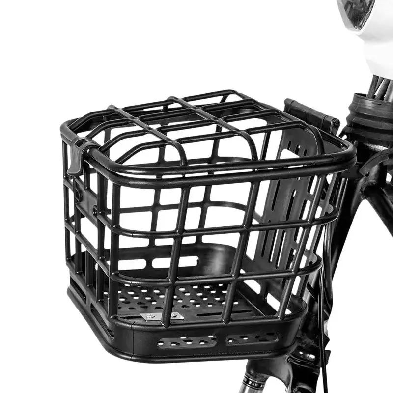 AliExpress NONE ❤️New Black Bike Front Basket Detachable Hollow Bicycle Storage Basket With Lid Plastic Storage Bag For Electric Bike/Bicycle