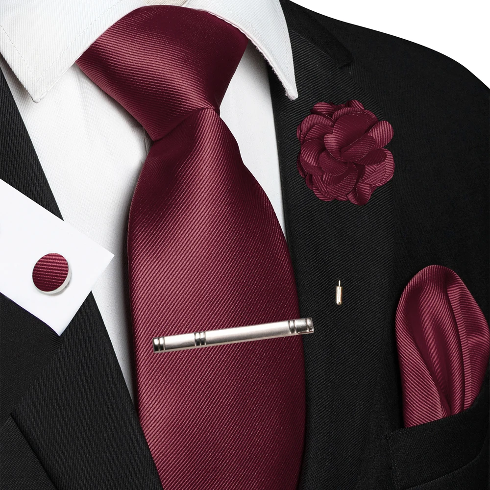 JEMYGINS Blau Solide Hochzeit Krawatte Für Männer Hanky Manschettenknopf Brosche Geschenk Herren Elegante Krawatte Mode-Business Party Dropshiping – Detail 8