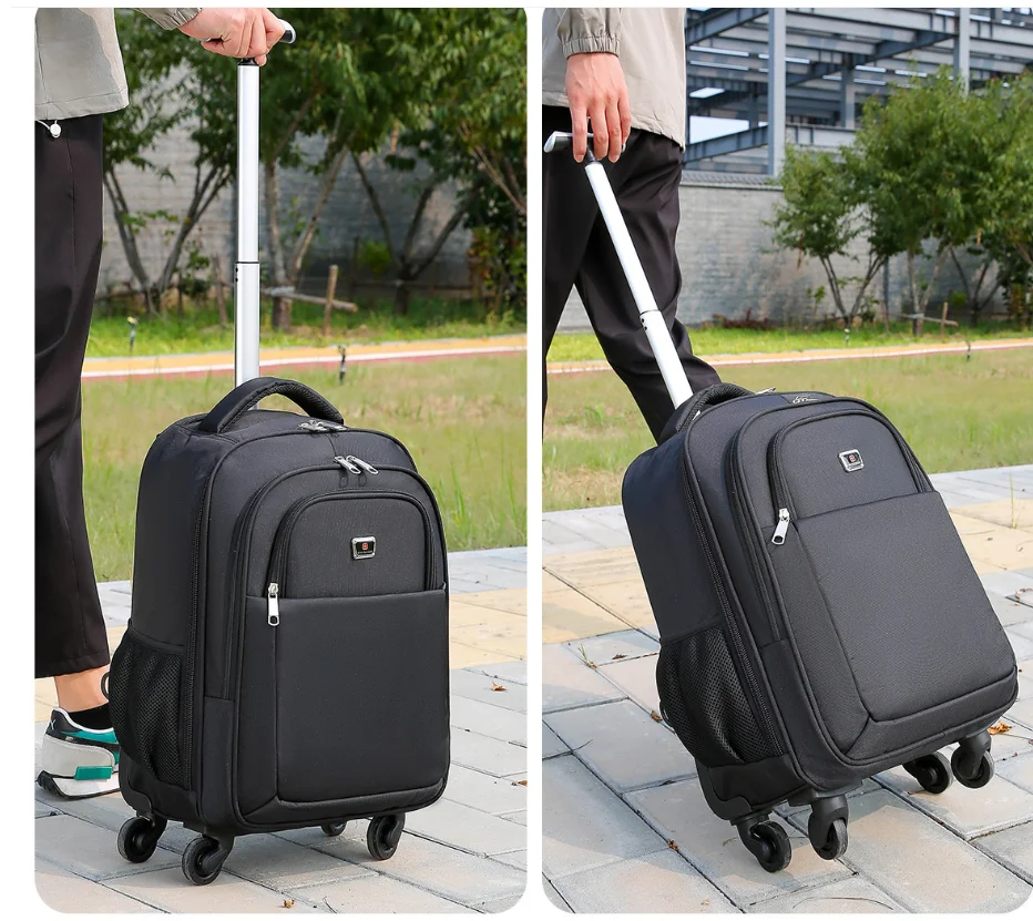 

School Rolling Bag For Boys carry on Rolling Luggage bag with Wheels 20 inch oxford Men Luggage Suitcase Men Spinner suitcase