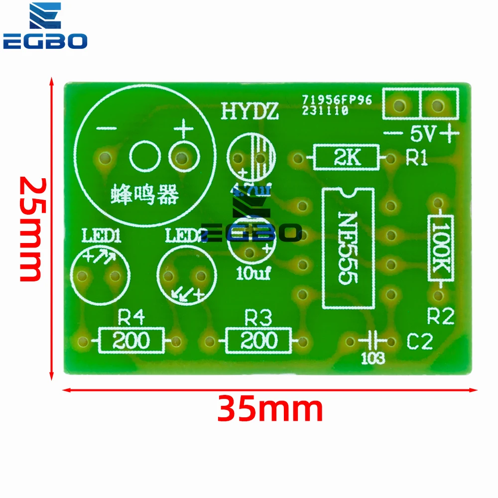 555 Multi harmonic Oscillator Kit NE555 Non Steady State Circuit Double Flash Lamp Electronic Manufacturing Parts