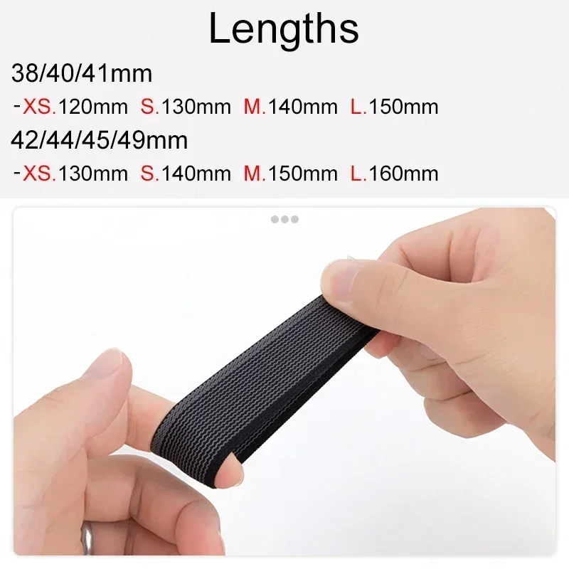 Elastic Solo Loop Strap for Apple Watch Ultra 2 Band Nylon Braided Bracelet For IWatch Series 9 8 7 6 5 Se 49mm 44mm 40 45 41mm