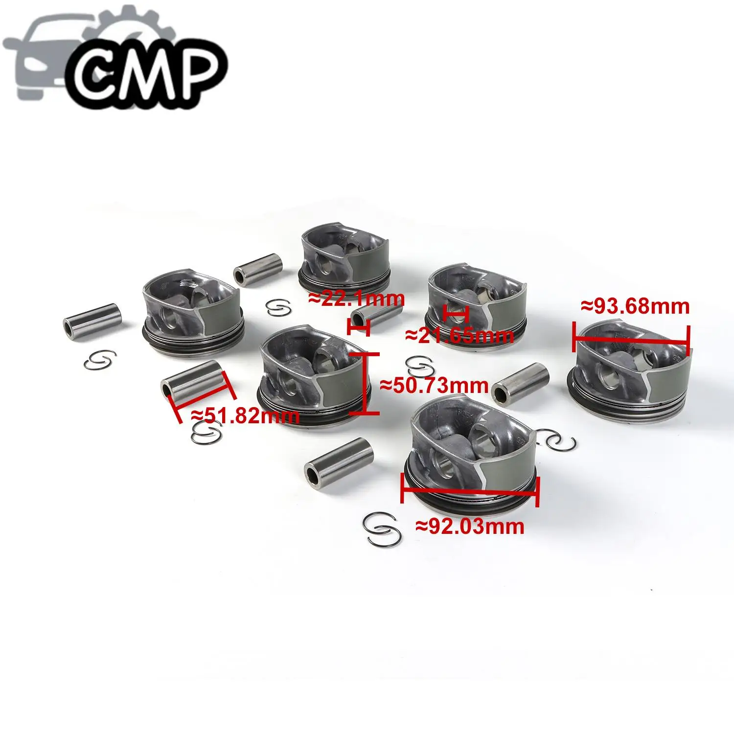 

6pcs 92.9mm Φ22mm Piston & Ring Kit 2720308917 Fit For Mercedes-Benz CLK350 C350 E350 GLK350 M272 3.5L Car Engine Repair Parts