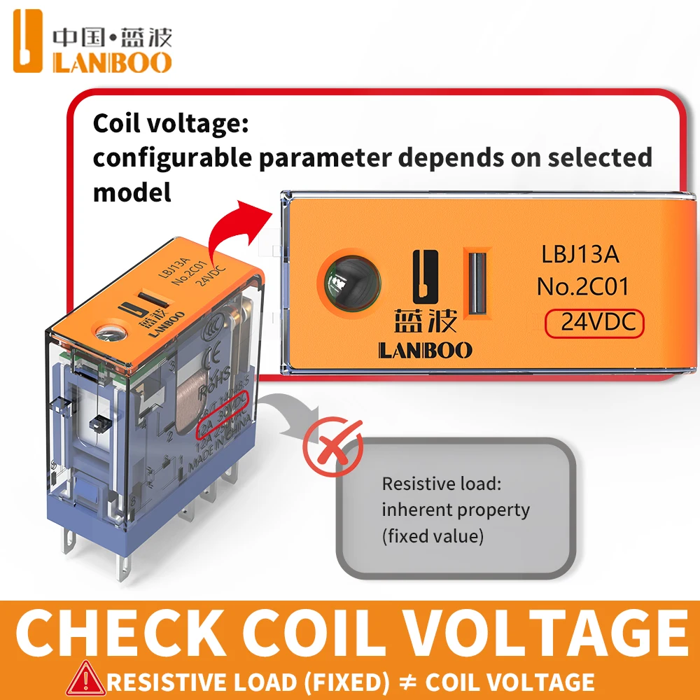 Relé Intermedio Universal LANBOO J13A 12A/8A de Microvoltaje, Enchufable, 5 Pines/8 Pines, 12VDC/24VDC/220VAC y Base se Vende por Separado