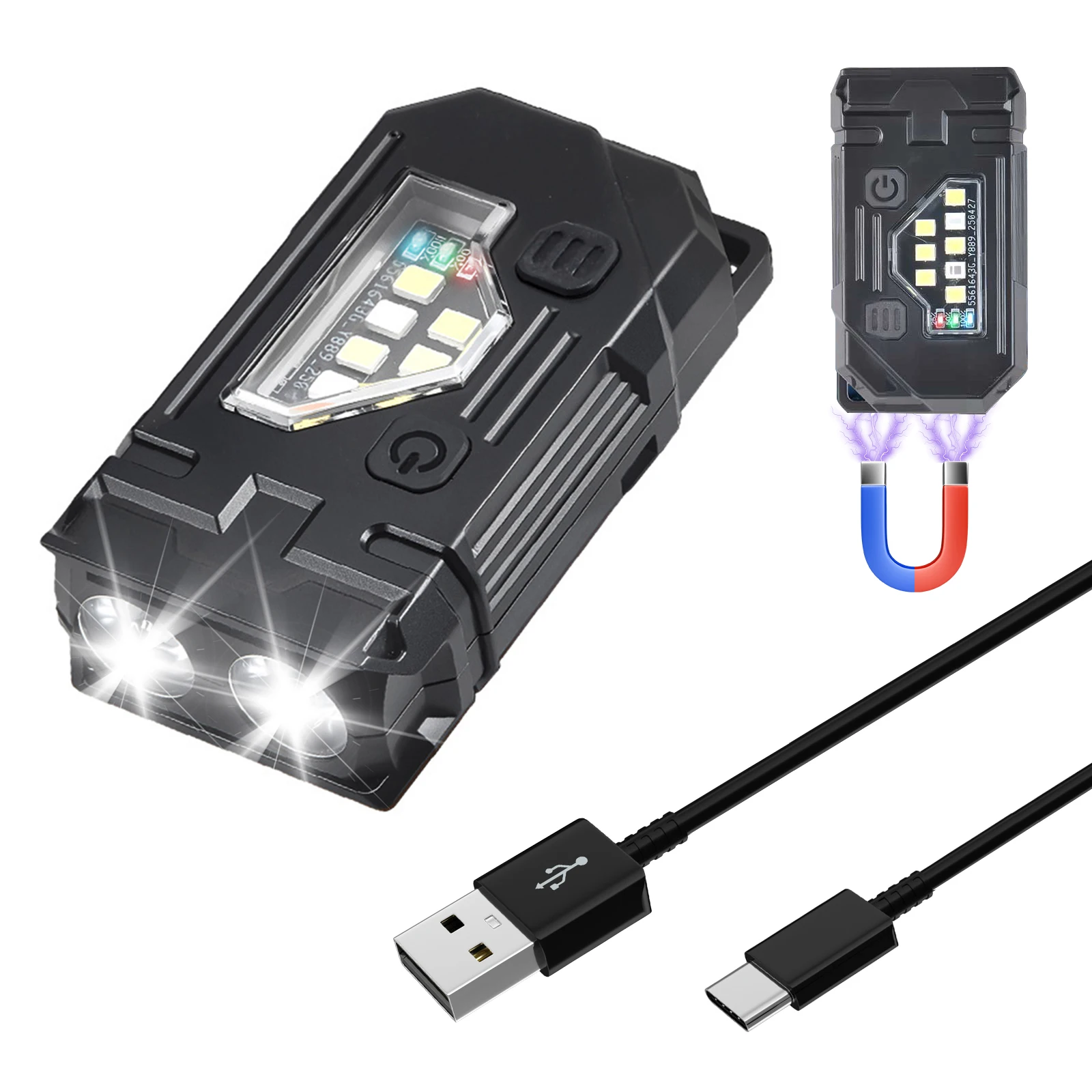 

Светодиодный фонарик-брелок SMD с USB-зарядкой, портативный рабочий фонарь с магнитным основанием для экстренных ситуаций, активного отдыха и выгула собак