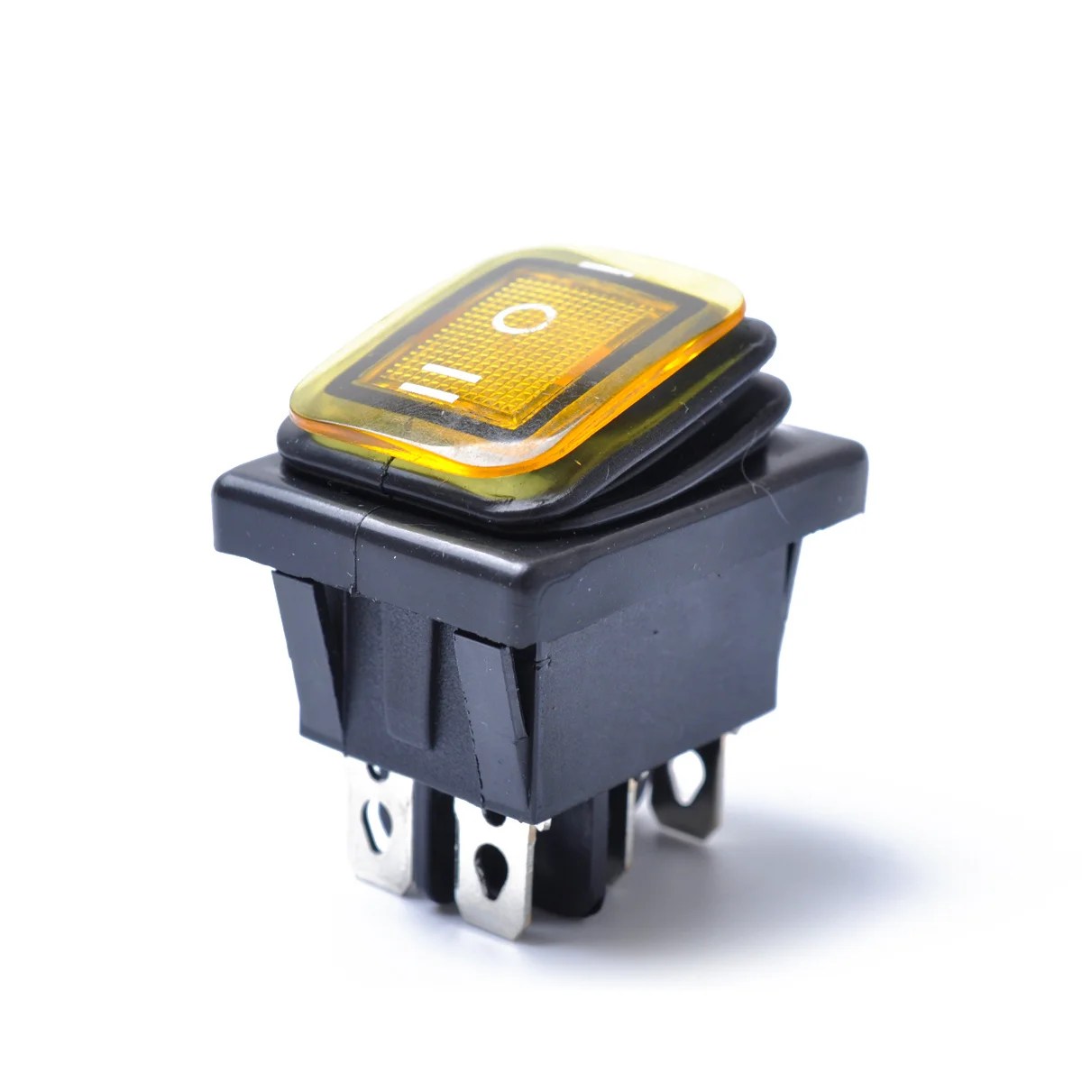 12 فولت تيار مستمر 6 دبوس هزاز مقاوم للماء-إيقاف على أصفر LED سيارة قارب السيارات الإشعال الإغلاق تبديل التحكم