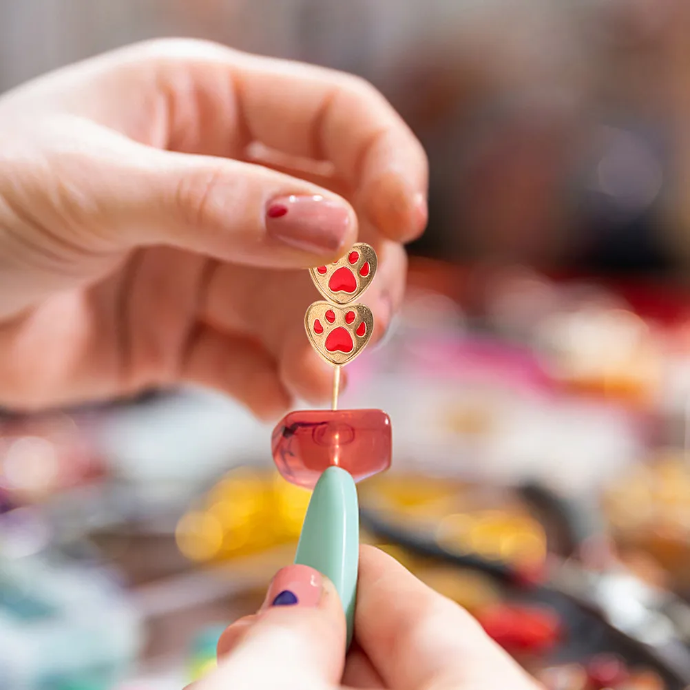 

Набор из 30 бусин с отпечатками лап и сердечками, крупные бусины из сплава с большим отверстием, для изготовления украшений своими руками: браслетов, ожерелий, бусины в виде животных