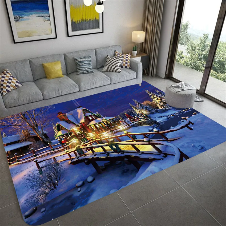 New Christmas New Year Decorations Living Room Carpet Non-slip Household Carpet Kitchen Bedroom Carpet Floor Mat Tapis Alfombra