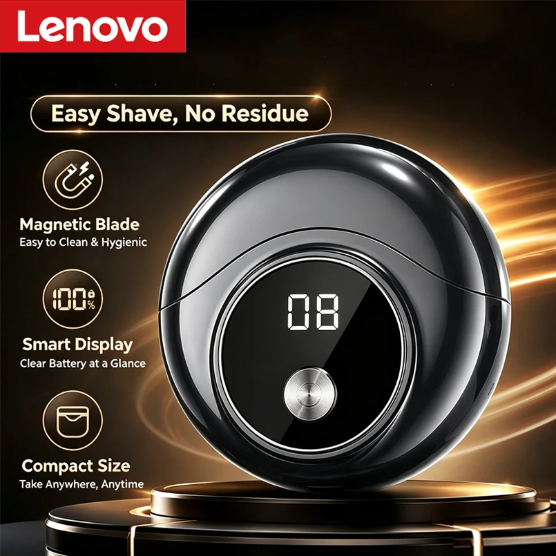 Lenovo Mini Electric Shaver for Men USB Charging Portable Flying Saucer Style Shaver Head