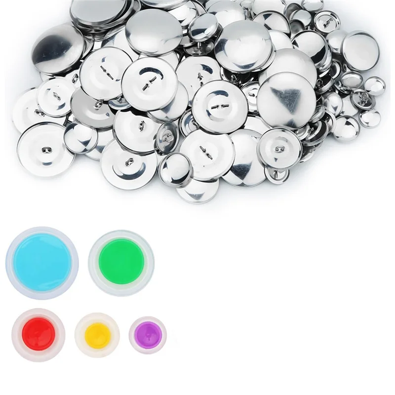 

100Pcs Button Covers, Cover Button Kit with 5 Different Sized Buttons and Tools for Make Your Own Button