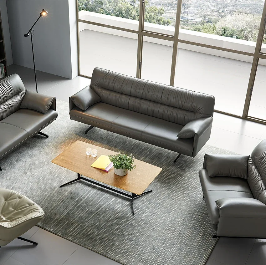 

For Genuine Leather Sofa 1 2 3 Seater Office Sofa Set Furniture Couch Living Room Modern Office Sofa