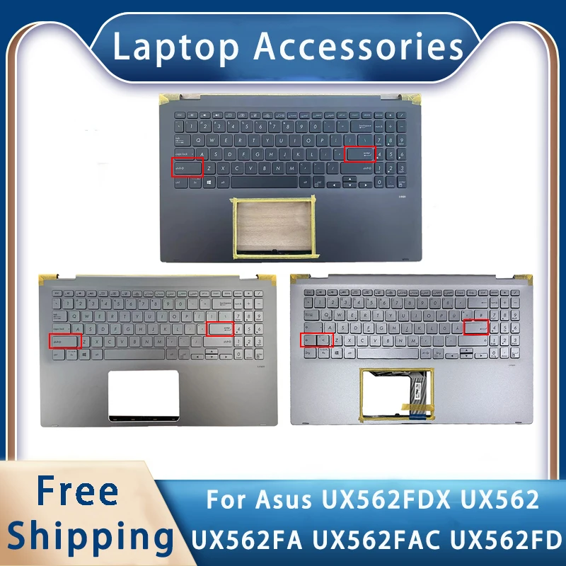 

New For Asus UX562FDX UX562 UX562FA UX562FAC UX562FD;Replacemen Laptop Accessories Palmrest/Keyboard With LOGO