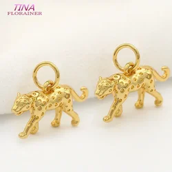 20*13MM 14K Gold Color Brass Leopard Charms Pendants High Quality Diy Jewelry Findings Accessories wholesale