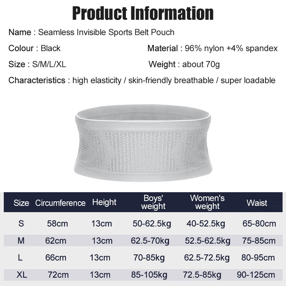 Sac de taille de course pour hommes et femmes, ceinture de course élastique Invisible, sac de taille d'hydratation pour téléphone, sac de gymnastique, Fitness, Marathon