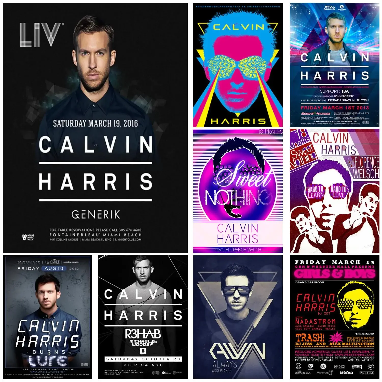 Calvin Harris Singer Poster Canvas Decorative Art and Wall Art Picture Print Modern Family bedroom Decor Posters