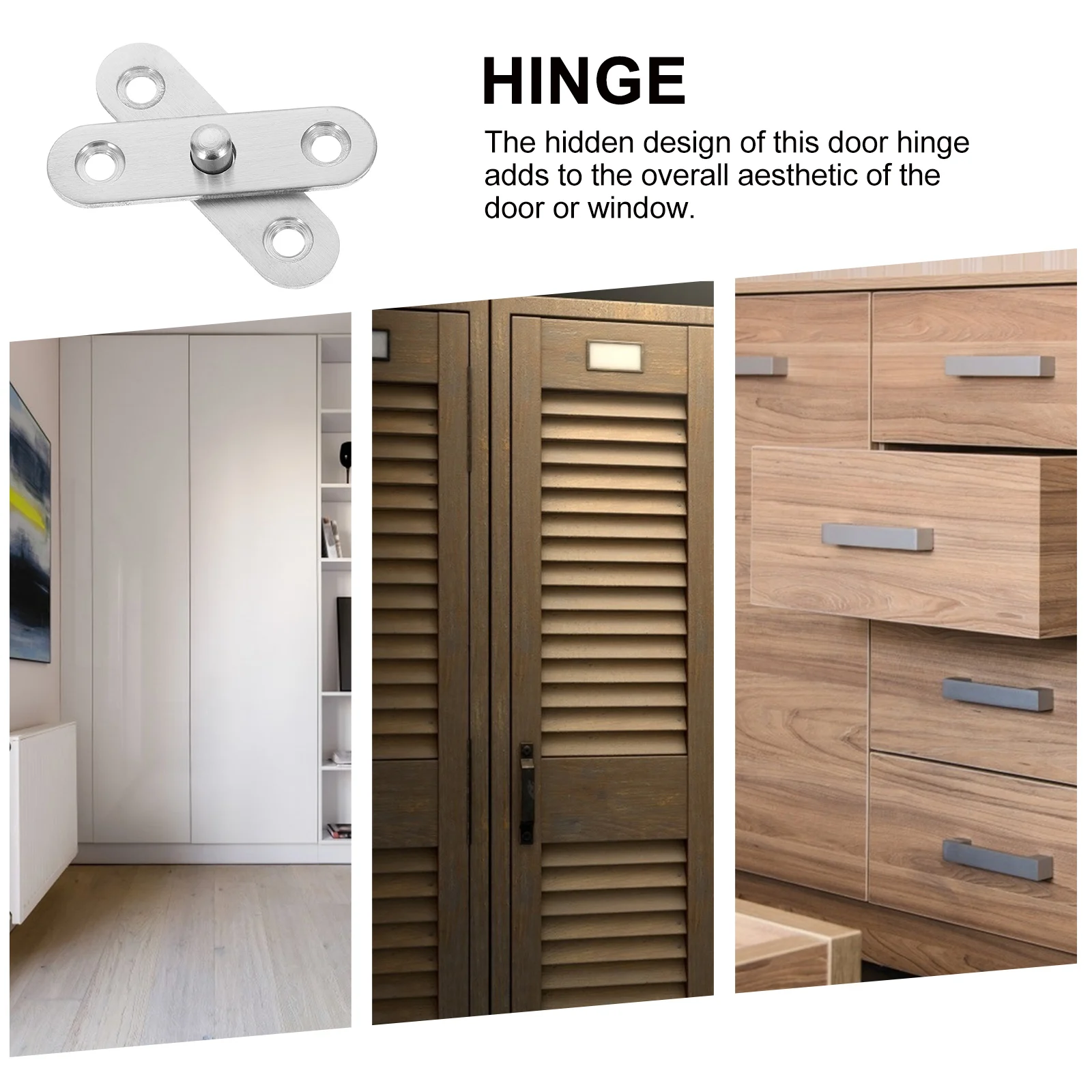 

20pcs Rotating Hidden Hinges 360 Degree Pivot Heavy Duty Stainless Steel Furniture Hinges for Cabinet Door Window Black Smooth